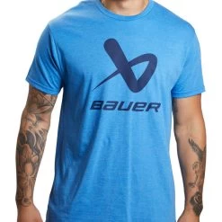 Bauer Core Lockup Short Sleeve Crew Tee - Senior - Blue
