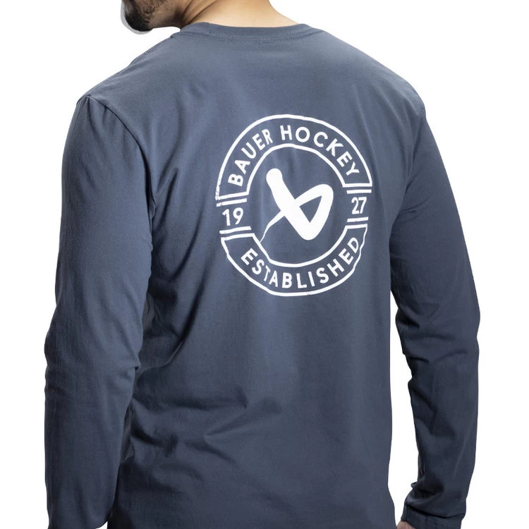 Bauer Long Sleeve Heritage Tee - Senior - Gray 6 Bauer Long Sleeve Heritage Tee - Senior - Gray - Image 4