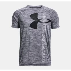 Under Armour Tech Split Logo Hybrid Tee - Youth - Navy