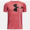 Under Armour Tech Split Logo Hybrid Tee - Youth - Red -Hockey Equipment Store under armour tech split logo hybrid tee youth red